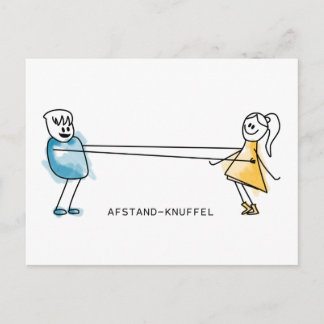 Afstand-Knuffel Postcard