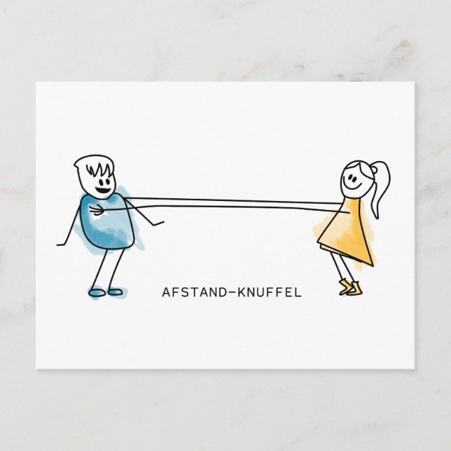 Afstand-Knuffel Postcard (Front)
