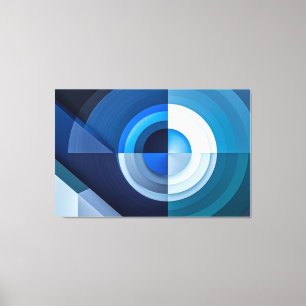 After Forms - Abstract Art in Blue Canvas Print