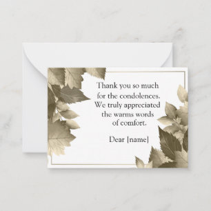 After Funeral Thank You Card