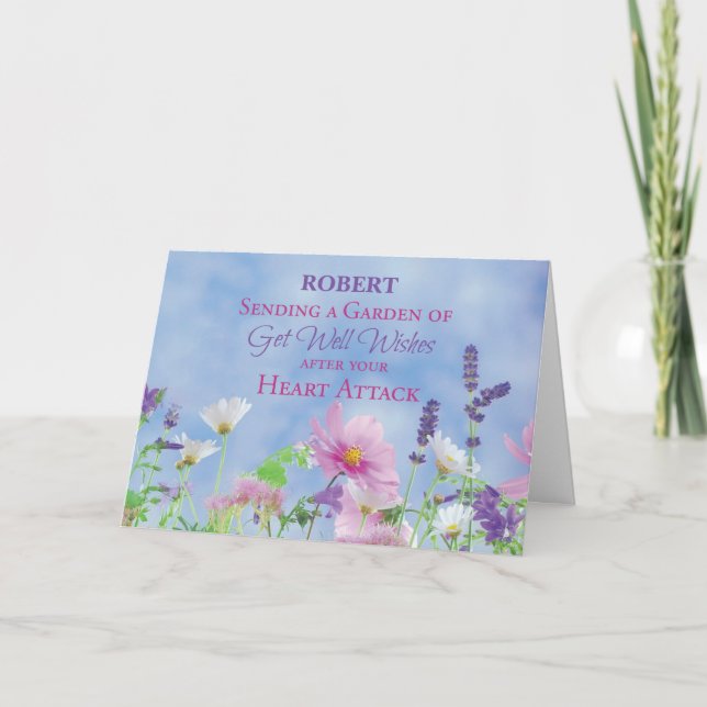 After Heart Attack Get Well Wildflowers Card (Front)