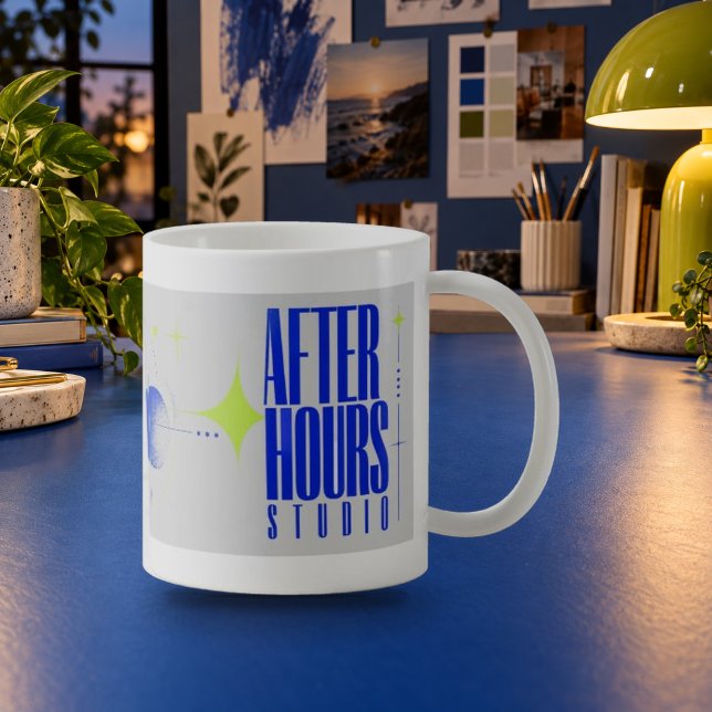 After Hours Studio Graphic Typography Mug (After Hours Studio Graphic Typography Mug — refined lighting and contact shadows. Digital lifestyle preview.)