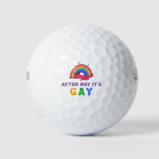 After May It's Gay Funny LGBT Pride Month  Golf Balls (Front)