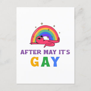 After May It's Gay Funny LGBT Pride Month  Holiday Postcard