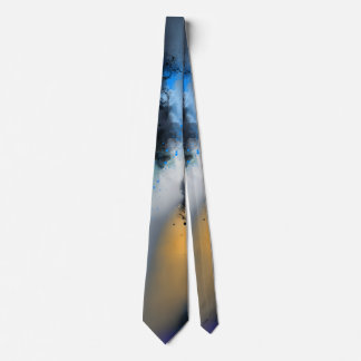 After Midnight - Blue Orange Abstract Tie