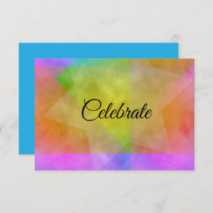 After Party Colour Block Watercolor Design Blue Invitation