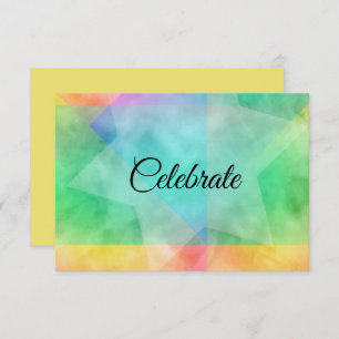 After Party Colour Block Watercolor Design Yellow Invitation