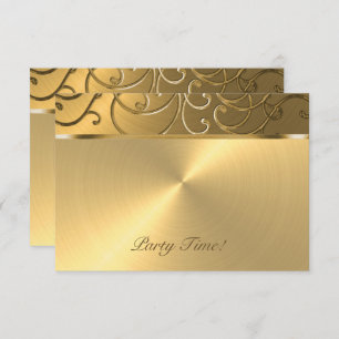 After Party Elegant All Gold Filigree Invitation