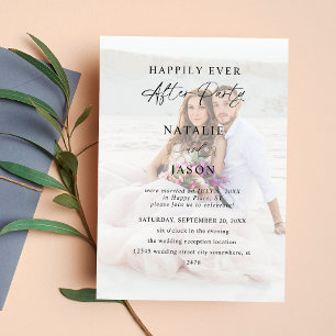 After Party Photo Wedding Reception Invitation