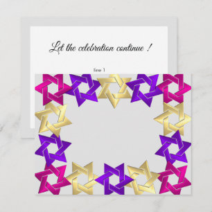 After Party Pink Gold Purple Star Any Colour RSVP Card