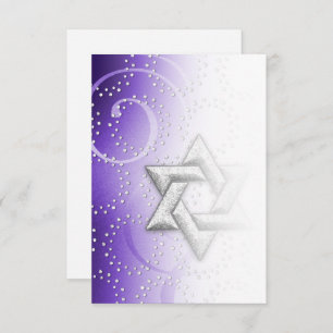 After Party Purple Shimmer Star of David Invitation