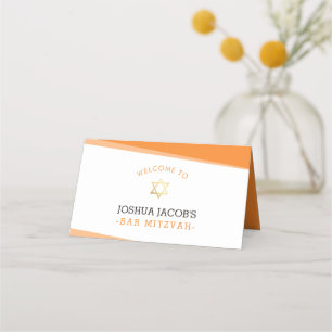 AFTER PARTY RECEPTION simple modern bold orange Place Card