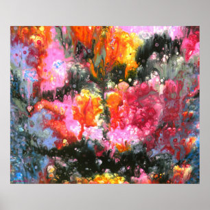 "After rain sunset window", abstract, psychedelic Poster