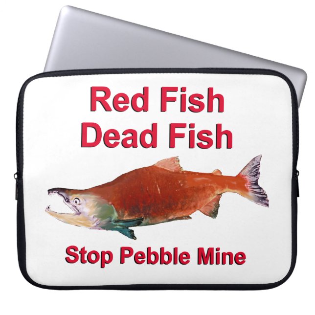 After Salmon - Stop Pebble Mine Laptop Sleeve (Front)