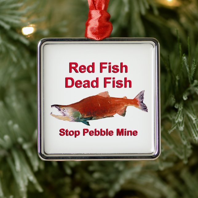 After Salmon - Stop Pebble Mine Metal Tree Decoration (Tree)