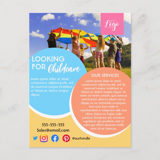 after school childcare babysitter daycare kinder f postcard (Front)