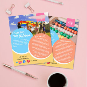 after school childcare babysitter daycare kinder flyer