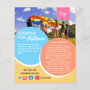 after school childcare babysitter daycare kinder flyer