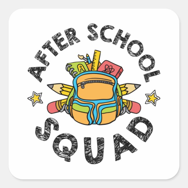 After School Squad Enrichment Director Staff Square Sticker (Front)
