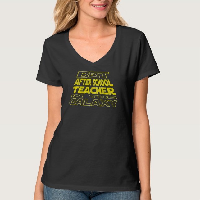 After School Teacher  Space Backside Design T-Shirt (Front)
