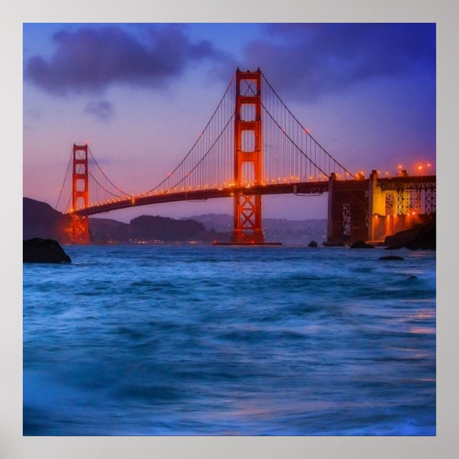 After sunset out at Baker Beach Poster (Front)