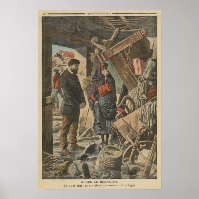 After the disaster fro  'Le Petit Journal' Poster (Front)