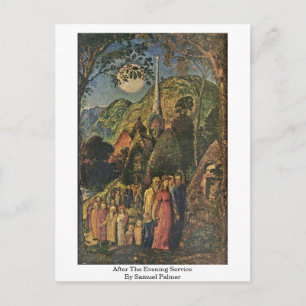 After The Evening Service By Samuel Palmer Postcard