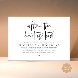 After the knot is tied, Modern Post Wedding Brunch Invitation