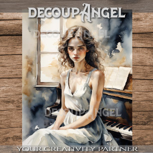 After the Last Note - Decoupage - Tissue Paper