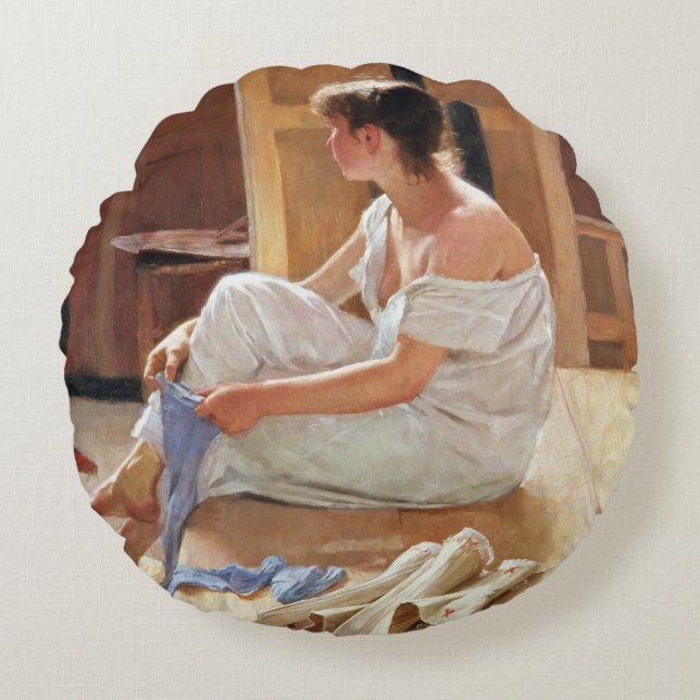 After the Pose, 1884 Round Cushion (Front)