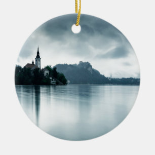 After the rain at Lake Bled Ceramic Tree Decoration