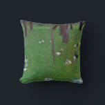 After the Rain, Garden Chickens by Gustav Klimt Cushion<br><div class="desc">After the Rain (Garden with Chickens in St. Agatha) (1899) by Gustav Klimt is a vintage Victorian Era fine art landscape painting. A nature scene with chickens in the backyard field meadow eating grass on a farm with trees in the background. About the artist: Gustav Klimt (1862-1918) was an Austrian...</div>