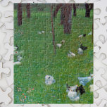 After the Rain, Garden Chickens by Gustav Klimt Jigsaw Puzzle<br><div class="desc">After the Rain (Garden with Chickens in St. Agatha) (1899) by Gustav Klimt is a vintage Victorian Era fine art landscape painting. A nature scene with chickens in the backyard field meadow eating grass on a farm with trees in the background. About the artist: Gustav Klimt (1862-1918) was an Austrian...</div>