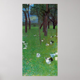 After the Rain, Garden with Chickens by Klimt Poster