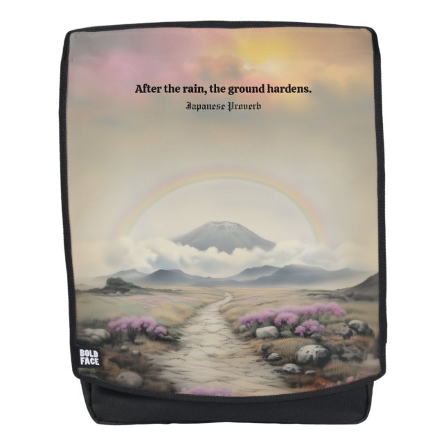 After the Rain (Japanese Watercolor Landscape Art) Backpack (Front)