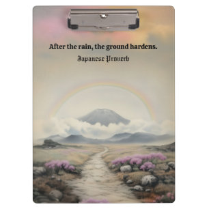 After the Rain (Japanese Watercolor Landscape Art) Clipboard