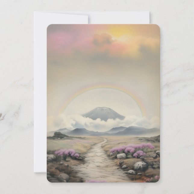 After the Rain (Japanese Watercolor Landscape Art) Holiday Card (Front)