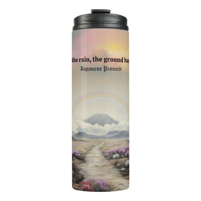 After the Rain (Japanese Watercolor Landscape Art) Thermal Tumbler (Front)