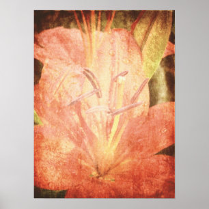 After the Rain, Lily With Texture Poster