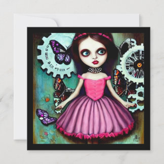After the Rain Pink Dress Pop Surrealism Girl