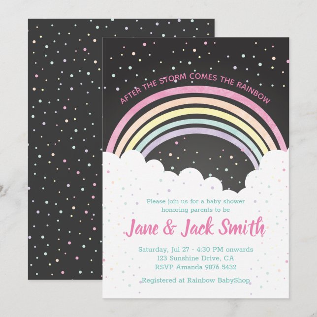 After the Storm Comes the Rainbow | Baby Shower Invitation (Front/Back)