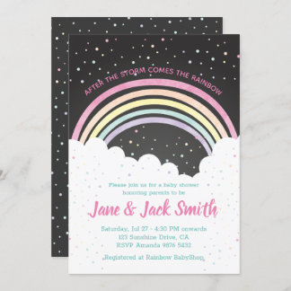 After the Storm Comes the Rainbow | Baby Shower Invitation