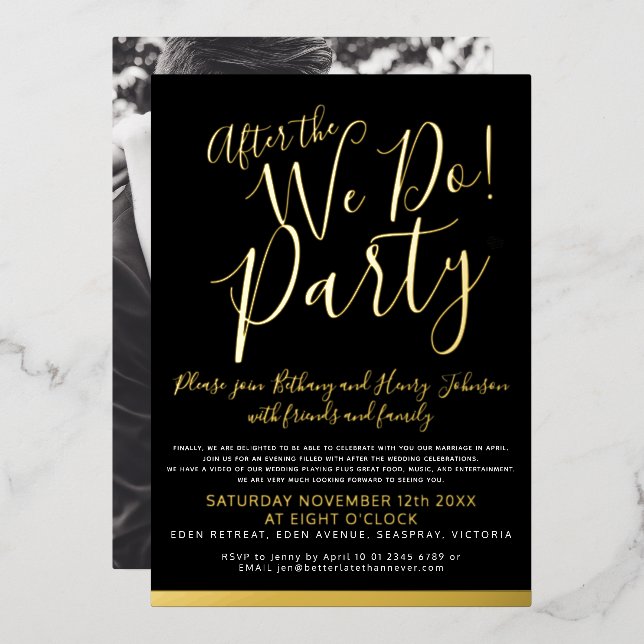 After the we do wedding party gold black (Front/Back)