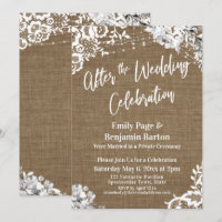 After the Wedding Celebration Burlap Lace Floral