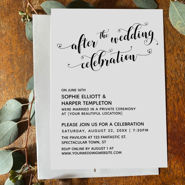 After the Wedding Celebration Script with Hearts Invitation (Creator Uploaded)