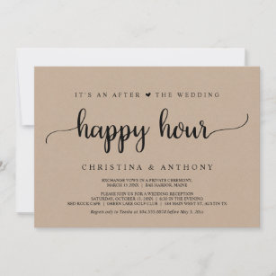 After The Wedding Happy Hour, Elopement Party Invitation