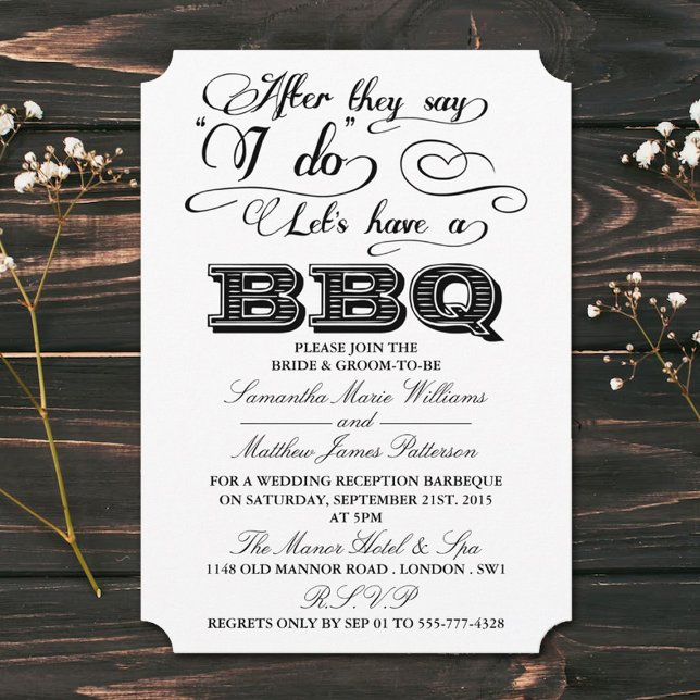 After They Say I Do, Lets Have A BBQ! Invitation (Creator Uploaded)