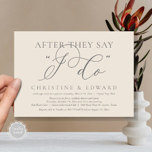 After They Say I Do, Wedding Elopement Dinner Invitation