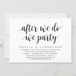 After We Do, We Party, Wedding Elopement Dinner Invitation