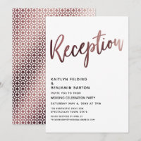 After Wedding Rose Gold Typography Reception